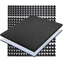 Binditek 60 Pack Binding Covers kit, Includes 20 8Mil Clear PVC, 20 Black Leather-Textured Heavyduty Polycovers, 20 Plastic Comb Spines, for 8.5x11 Inches, Office Supplies