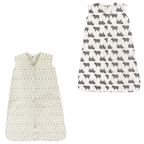 Hudson Baby Unisex Baby Cotton Sleeveless Wearable Sleeping Bag, Aztec Sheep 2-pack, 0-6 Months US