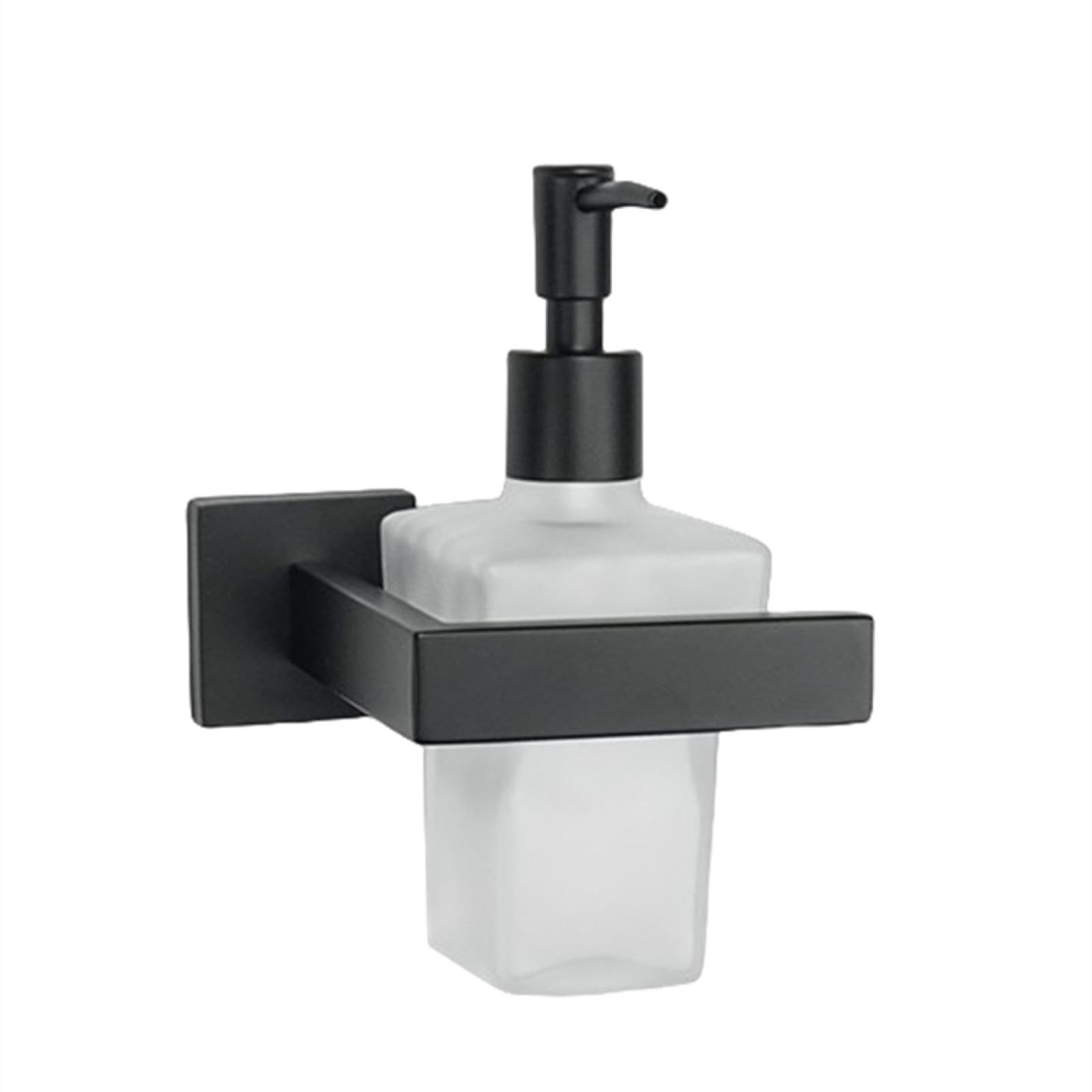 Stylowy czarny zestaw akcesoriów łazienkowych ze stali nierdzewnej – uchwyt na ręczniki, uchwyt na chusteczki, haczyk na szlafrok, szczotka do toalety, dozownik mydła, nowoczesny design do eleganckich