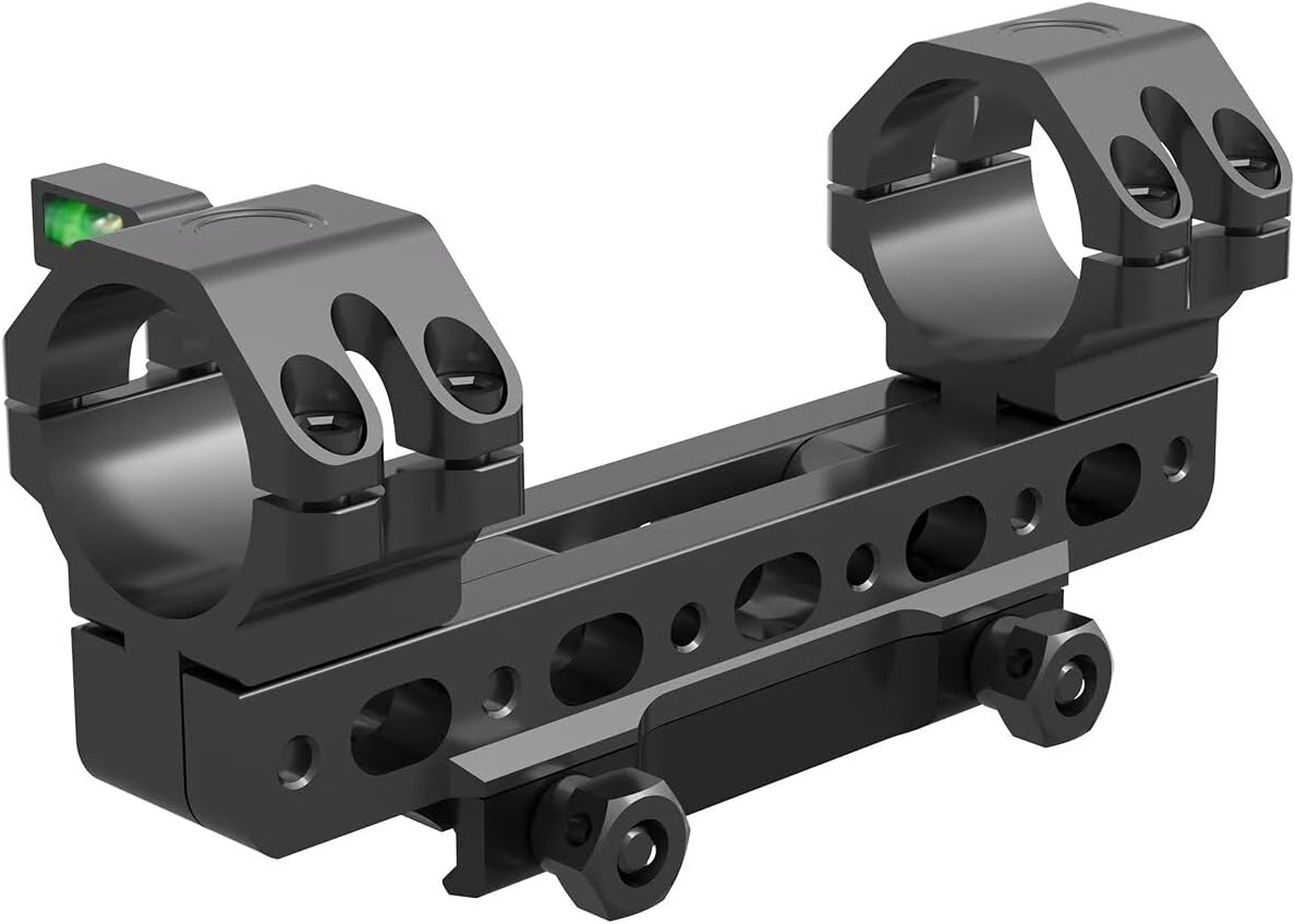 WestHunter Optics 100 MOA Precision Picatinny Scope Mount - 30mm 34mm Offset Cantilever Riflescope Mount with Bubble Level & 1-inch Adapter | Adjustable Height, Length, and Angle
