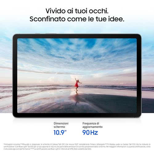 Samsung Galaxy Tab S10 Lite, 3 anni di garanzia, Tablet Android, WiFi, 6GB RAM, 128GB, 10.9" Dispaly LCD, S Pen, Android 15, Gray [Versione italiana] - Immagine 1