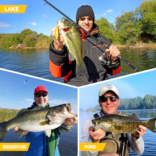 plusinno fishing rod and reel combos bronze warrior toray 24-ton carbon matrix telescopic fishing rod pole 12 1 shielded bearings stainless steel bb spinning reel travel freshwater fishing gear