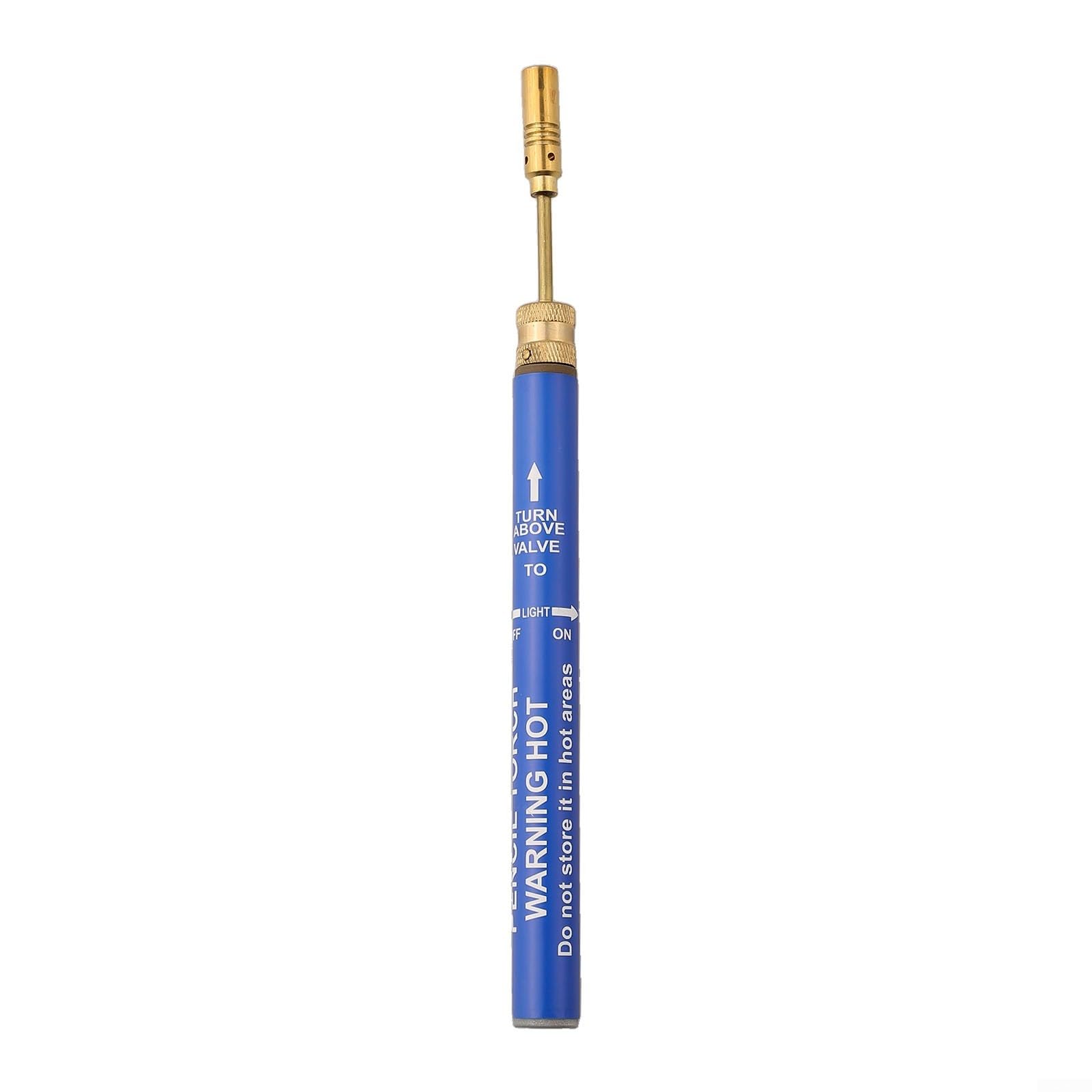 Soldador de gas butano rellenable inalámbrico azul 195 mm soplete de soldadura de precisión con llama variable para reparación de joyas y tubos de PVC arco trabajo DIY hobby juego de herramientas