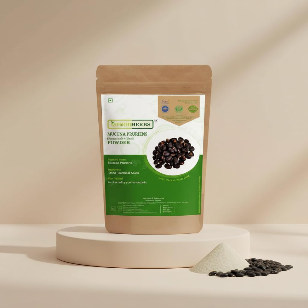Foodherbs Kapikachu Mucuna Pruriens Seed Powder (200 g/0.44 lbs)