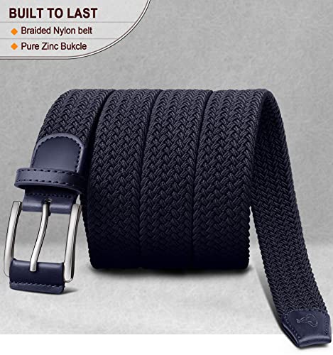 Image of BULLIANT Men's Woven Braided Stretch Web Golf Belt 1 3 /8 inch-Gift Boxed