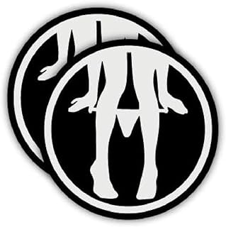 (x2) Reflective Black Panty Dropper Sexy Babe Hard Hat Stickers | Motorcycle Welding Helmet Decals | Funny Labels Badges Toolbox Laborer Construction Trucker Cowboy Rodeo Girl