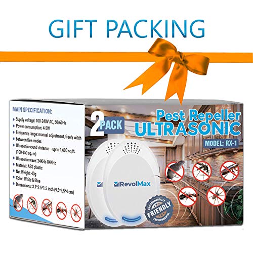 RX-1, 4Pack, Ultrasonic Pest Repeller Wall Plug-in, Most Effective Than Repellents - Get Rid of - Rodents, Squirrels, Mice, Rats, Bats, Roaches, Ants, Spiders, Bed Bugs, Мosquito, Insects, Fleas, Fly - Thumbnail 7