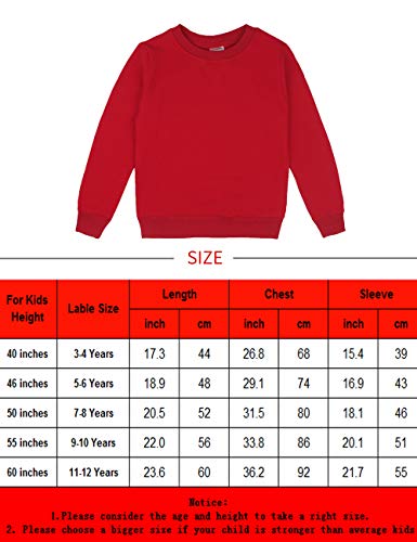Spring&Gege Youth Basic Sport Crewneck Pullover Sweatshirts For Boys And Girls Size 11-12 Years Red #TOP2