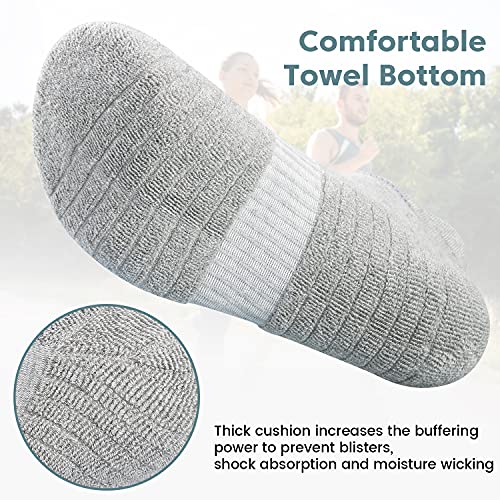 Image of TANSTC Athletic Running Ankle Socks,6Pairs Cushioned Low Cut Anti-Blister Tab Sports Sock Men Women