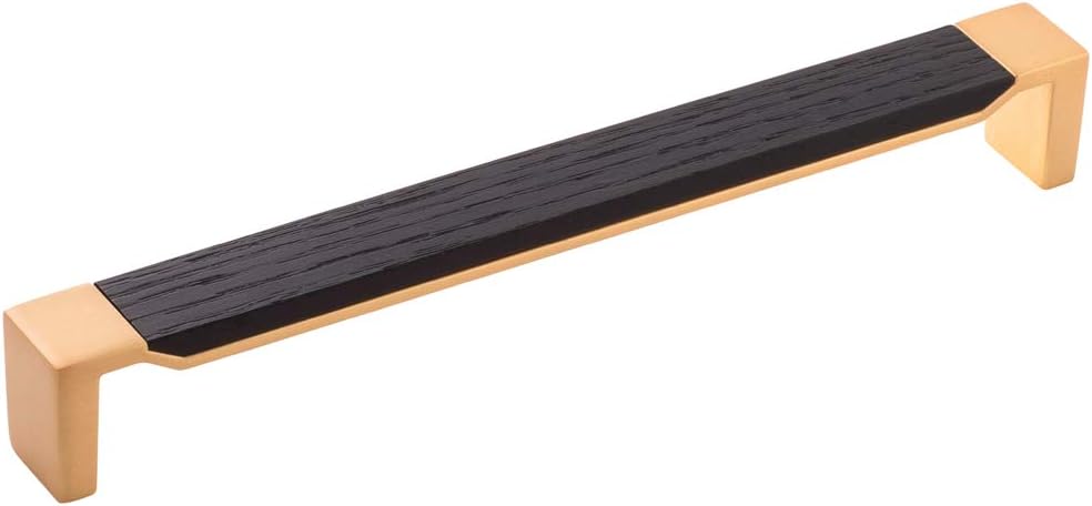 Belwith-Keeler B076620WN-MB Fuse Collection Pull 5-1/16 Inch (128mm) Center to Center, Matte Black with Walnut