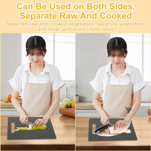 BPA Free Plastic Chopping Board Set - 4 Piece Cutting Board Set with Holder - Versatile for Meat, Deli, Veggies & Fruit - Image 6