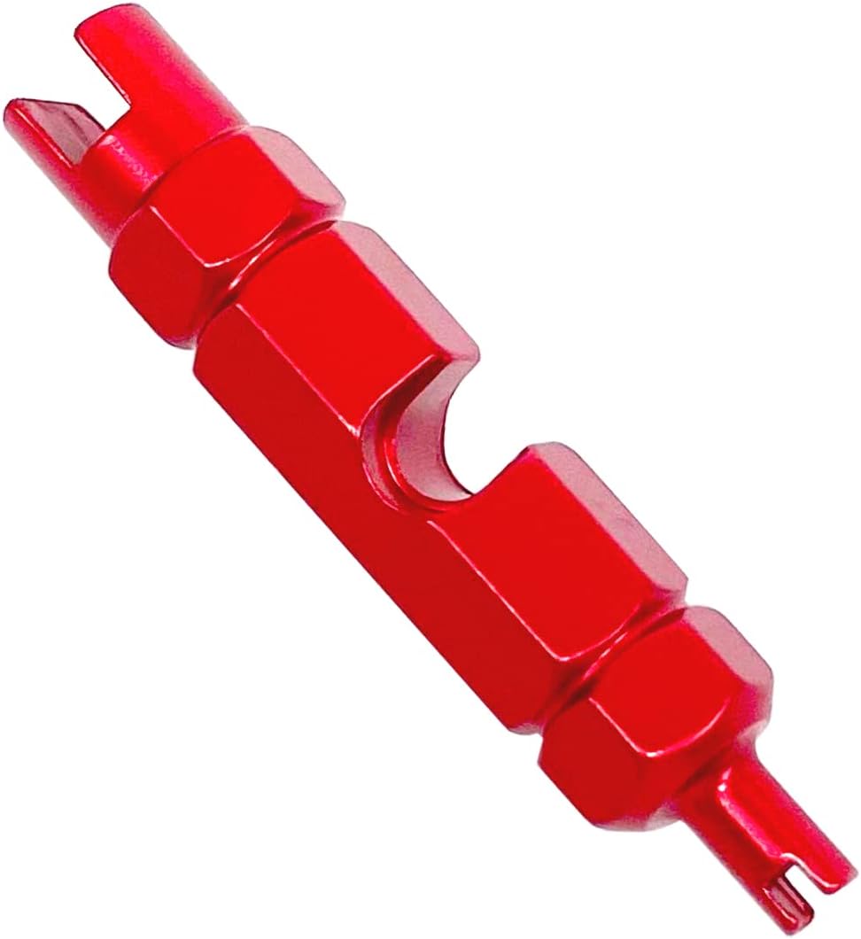 Bike Valve Core Repair Tool for Schrader Presta, Valve Core Remover Tool tubeless Bicycling Tires (Red)