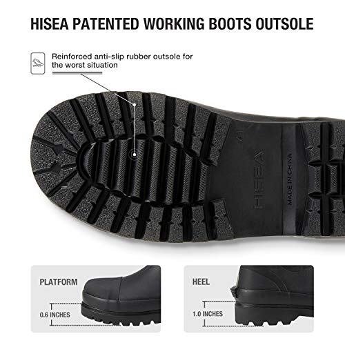 HISEA Men's Rubber Neoprene Rain Boots, Snow Boots - Tall Warm Waterproof Mens Winter Boots Durable Slip Resistant Boots for Men Outdoor Working, Hunting, Fishing 5