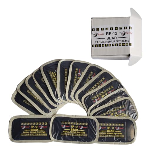 Image of Heavy Duty Radial Tire Repair Patch Kit - Emergency Tire Plug and Patch Tool for Cars, Trucks, Buses, and Tractors 4.33 x 2.36 inch (20 PCS)