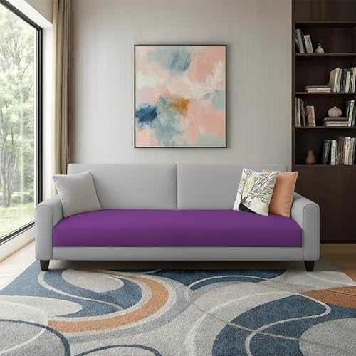 Image of Kathleen 3 Seater Sofa Set for Living Room - Foldable Convertible Couch Furniture for Home, Office or Guest Use, Modern Designer Stylish Comfortable (Purple Grey)