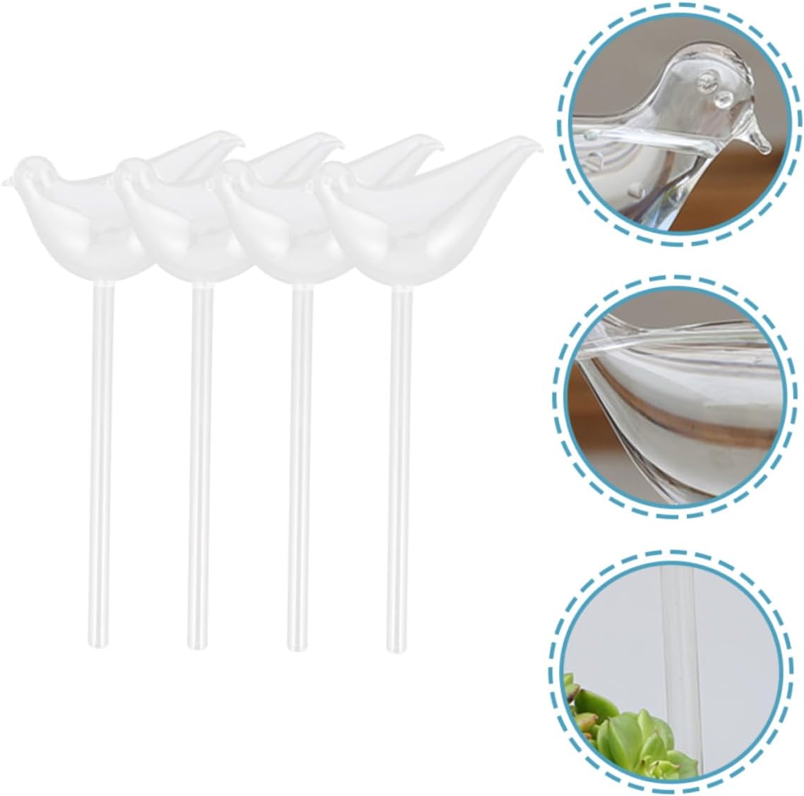 BESTonZON 4pcs Decorative Self Watering Globes for Indoor Plants Automatic Watering Bulbs with Creative Shaped Design Lasts Days for Home and Holiday Use