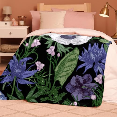 Couverture plaid chaude douce feuilles florales lits et canapés - 8