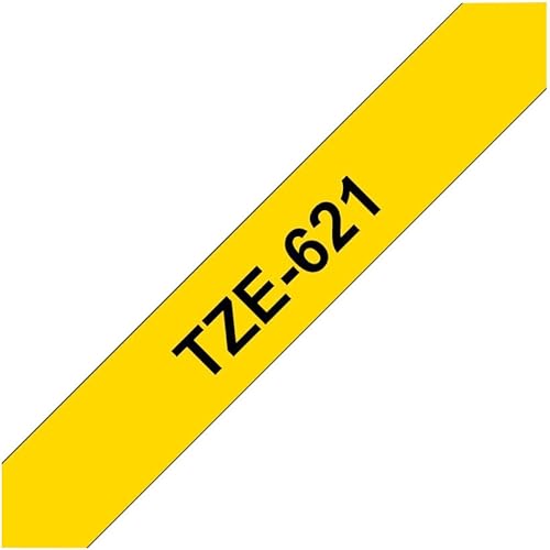 Miniatura 2 de Brother TZe-621 - Cinta de etiquetado, negro sobre amarillo, 0.354 in de ancho x 26.2 ft de largo, laminada, suministros originales de Brother