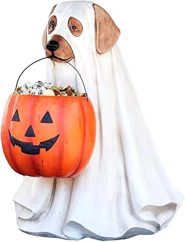 Miniatura 3 de Estatuas creativas de Halloween con soporte para caramelos de calabaza, cubo, cubo, adorno de resina, decoración de fiesta de truco o trato, estatua