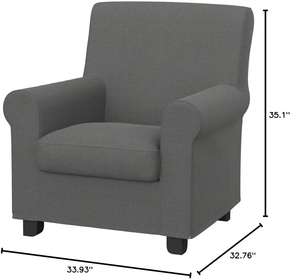 Soferia Replacement Compatible Cover for Gronlid Armchair, Fabric Elegance Metal Grey