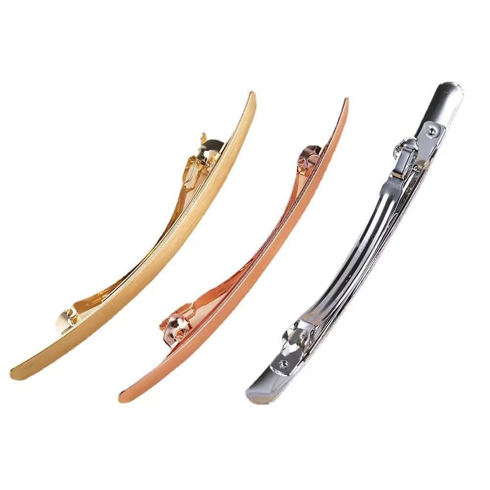 2Pcs Rose Gold Metal Hair Clips French Hair Barrettes Flat Spring Clamps Strong Hold Vintage Hair Clips Snap Hair Accessories for Women Girls Clips and Barrettes Accessories - Image 8