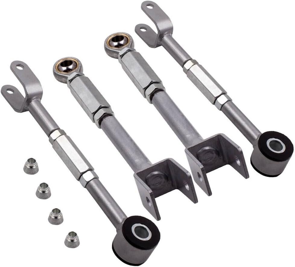 KERWATS Adjustable Rear Camber Arm + Toe Traction Alignment Kit Bushing Steel for INFINITI for G35,for Nissan for Altima for Maxima for 350Z Silver Polyurethane 4-Qauntity 2IMA78 SH0471