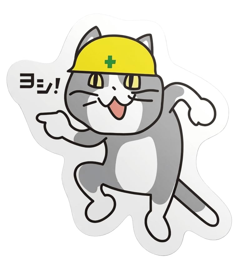 現場猫ステッカー, 耐水・耐候 (マグネットステッカー, 10cm)