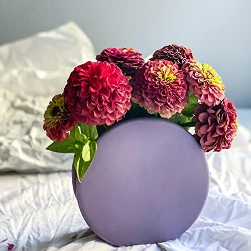 Rhapsody Studio Ceramic Vases For Home Decor - Round Vase, Lavender Vase, Purple Vase, Vases For Decor,Aesthetic Room Decor,Home Decorations For Living Room, Coffee Table Decor, Table Vase, Small Vase