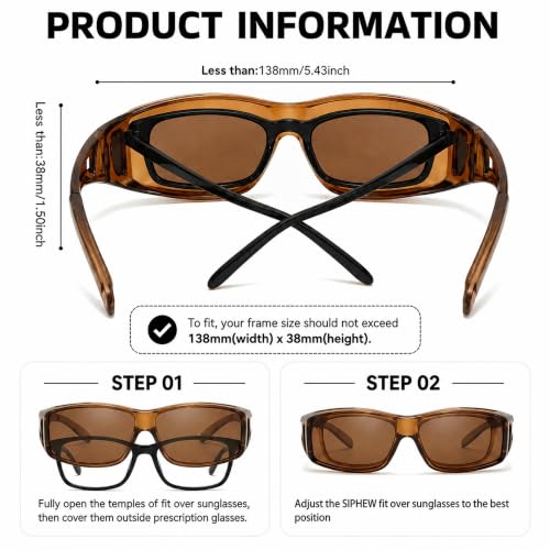 Image of SIPHEW Mirrored Sunglasses Polarized Fit Over Glasses for Men&Women