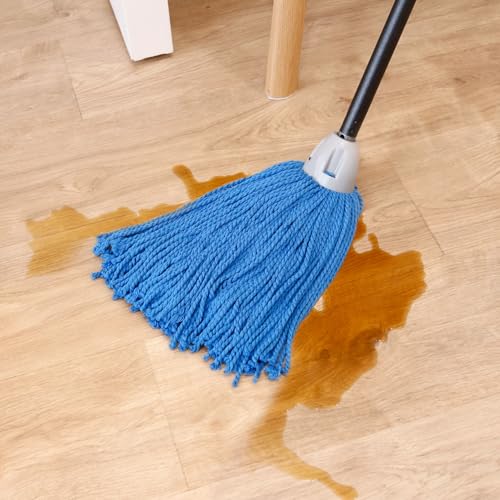 Miniatura 7 de Maya Fregona Max Pro Hilo. Limpieza Eficiente Y Duradera Para Superficies Lisas. 100 Microfibra. Extra Absorbente Y Escurrefacil. Rosca Universal. Pack De 2 Fregonas Azul
