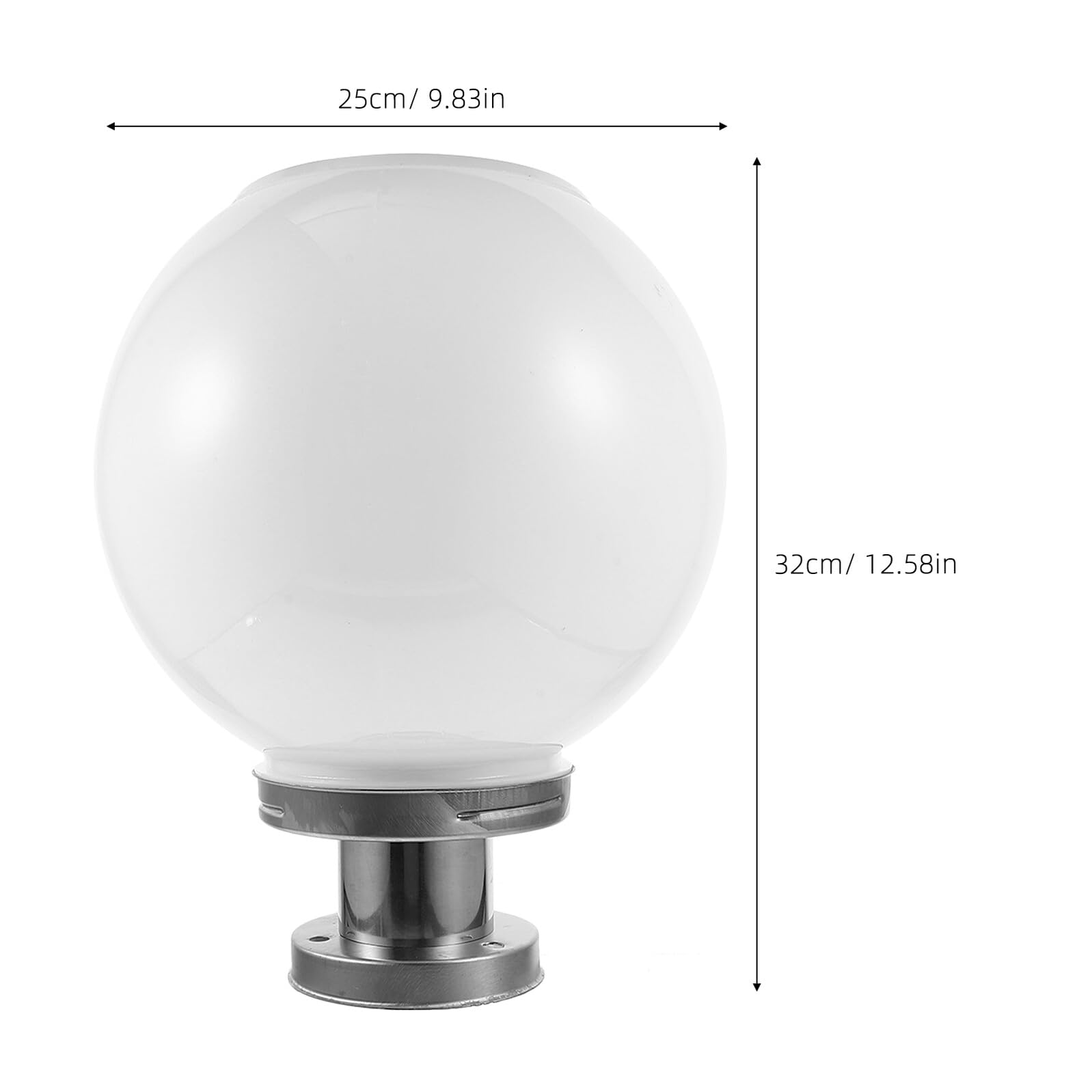 Lampada Solare da Esterno a Forma di Sfera Sigillata, Luce Naturale per Muro da Giardino e Cortile in Plastica Bianco