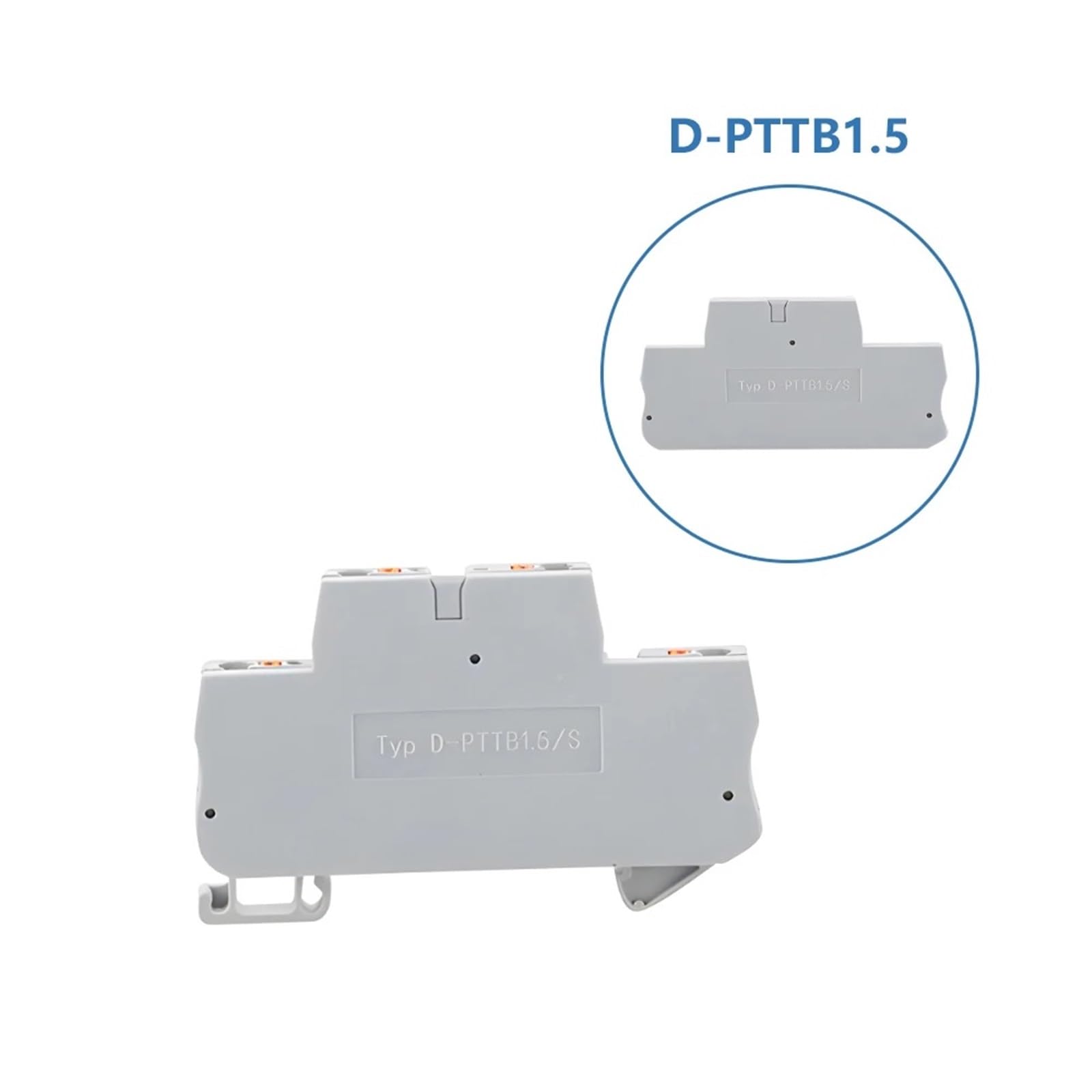 Morsettiera DIN a innesto PTTB1.5 da 10 pezzi, 17,5 A, 500 V, 26-16 AWG, morsetto a molla passante multilivello D-PTTB15