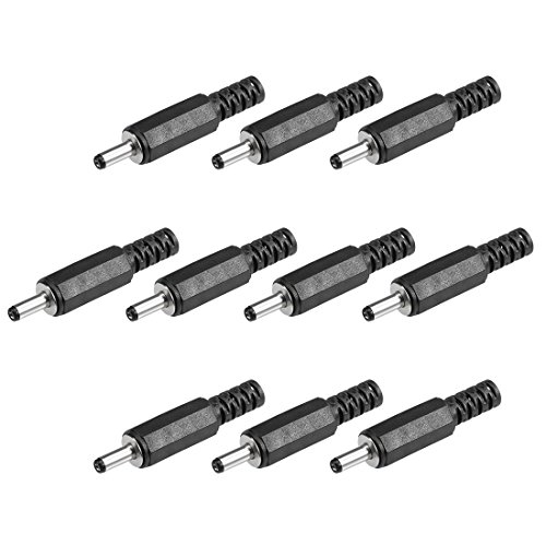 uxcell 10Pzs Conector DC Macho 3.5mm x 1.1mm Negro miniatura 1