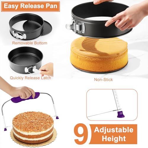 701Pcs Cake Decorating Kit with Baking Supplies, Cake Turntable, Cake Decorating Supplies, Frosting Piping, Cake Leveler, Piping Tips, Cake Pan Set for Cake Baking Kit
