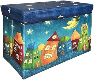 MISHMASH Large Storage Box With Lid  Children/Toddler/Baby Toy Storage Chest  Collapsible Toy Trunk  Multipurpose Storage Unit in 7 Cute Styles (Bedtime Dreams)