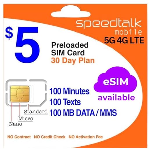 SpeedTalk Mobile $5 Prepaid Wireless Pay Go Plan for Smartphones & Cellphones | 5G 4G LTE | 100 Talk, 100 Text, 100 MB Data |Triple Cut (Mini,Micro,Nano) Sim Card | No Contract | 30 Day Service