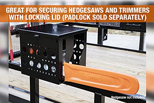 Buyers Products Lt17 Mount Multi Rack Organizer Holder With Lid For Trucks And Open & Enclosed Landscape Trailers Storage For Lawn & Yard Hedge Trimmers, Chainsaws, Blowers And More, Black #TOP3