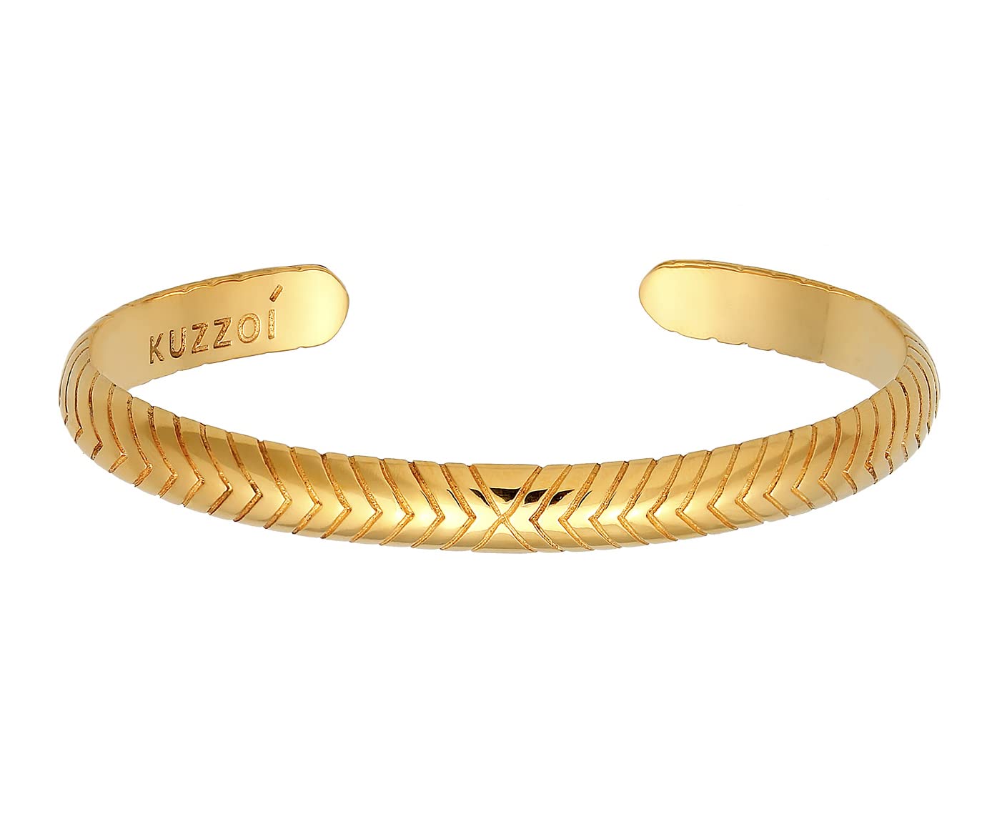 Kuzzoi Buddha Herren 7 mm Silber Armreif offen aus massiven 925 Silber
