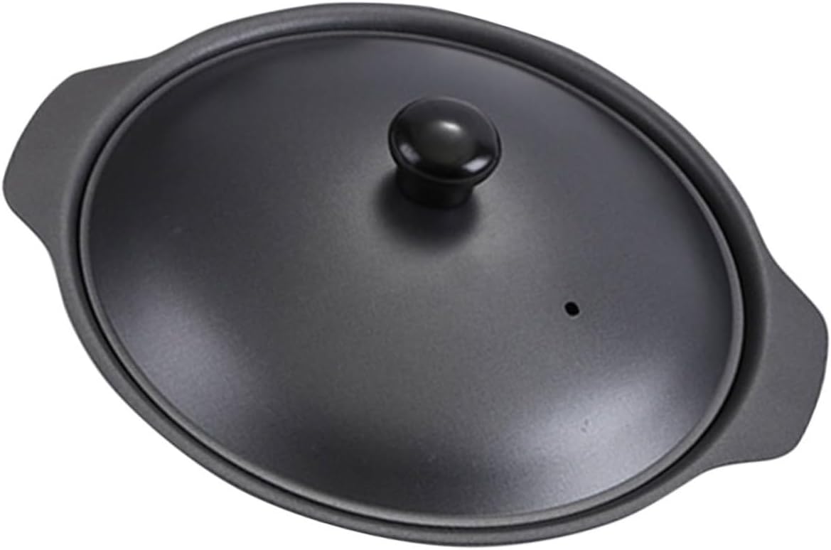 Cabilock Cast Iron Casserole Pot with Lid Non Stick Multi Functional Stewing Pot for Soup and Ribs Cooking Heat Insulated Handles Home Kitchen Cookware