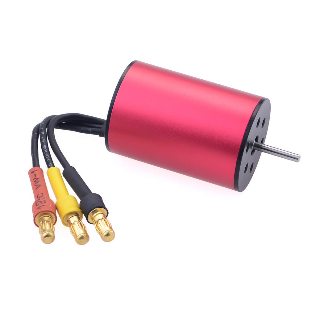 KingVal Replacement 2435 6100KV Waterproof Brushless Motor Shaft 2.3mm with 35A Brushless ESC Compatible with 1/16 1/18 RC Car