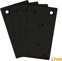 Vista 4 de 4 piezas de soporte recto plano de metal, placa de reparación de acero inoxidable de 4 x 2 pulgadas (largo x ancho), soporte de unión de conectores