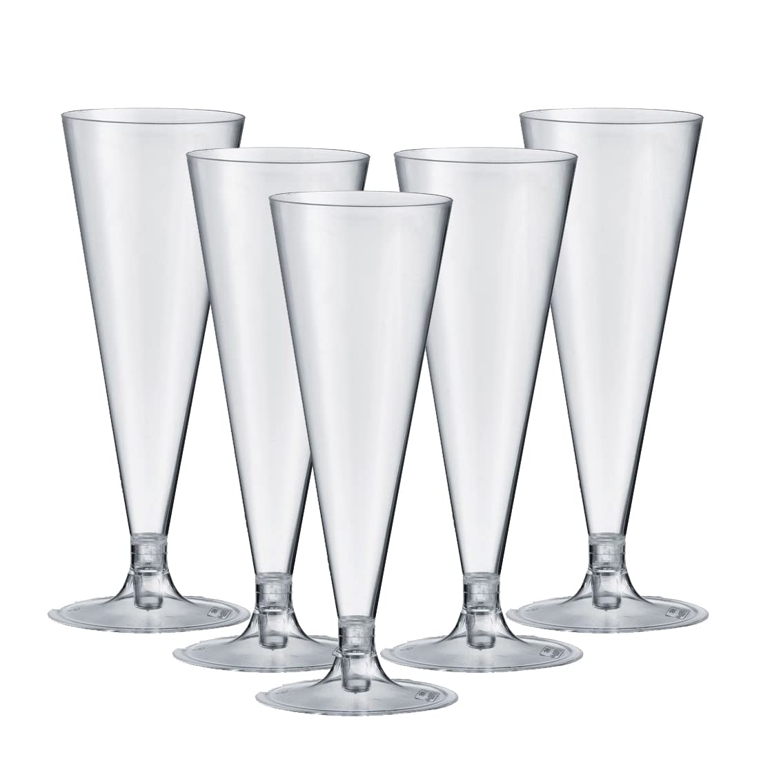 MAQA 48 pz Flute Champagne 130 ml, calici Spumante, Bicchieri Flute Trasparenti componibili, Bicchieri Vino per aperitivi