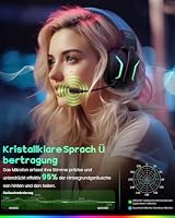 WESEARY Gaming Headset Wireless mit Mikrofon für PS5, PS4, PC, Switch, Handy, Mac, Laptop, 2,4 GHz & Bluetooth Kopfhörer mit Noise Cancelling Mikrofon, 60H Akku, LED-Licht, Faltbar, Surround Sound – Ansicht 5