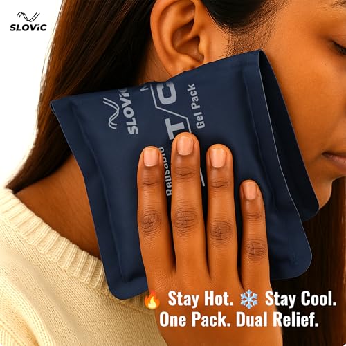 Image of Slovic Reusable Hot & Cold Gel Pack for Pain Relief [Pack of 2] | Flexible Ice & Heat Pack for Injuries, Muscle Cramps, Swelling, Back & Joint Pain | Multipurpose Gel Pad for Therapy, First Aid & Travel Use