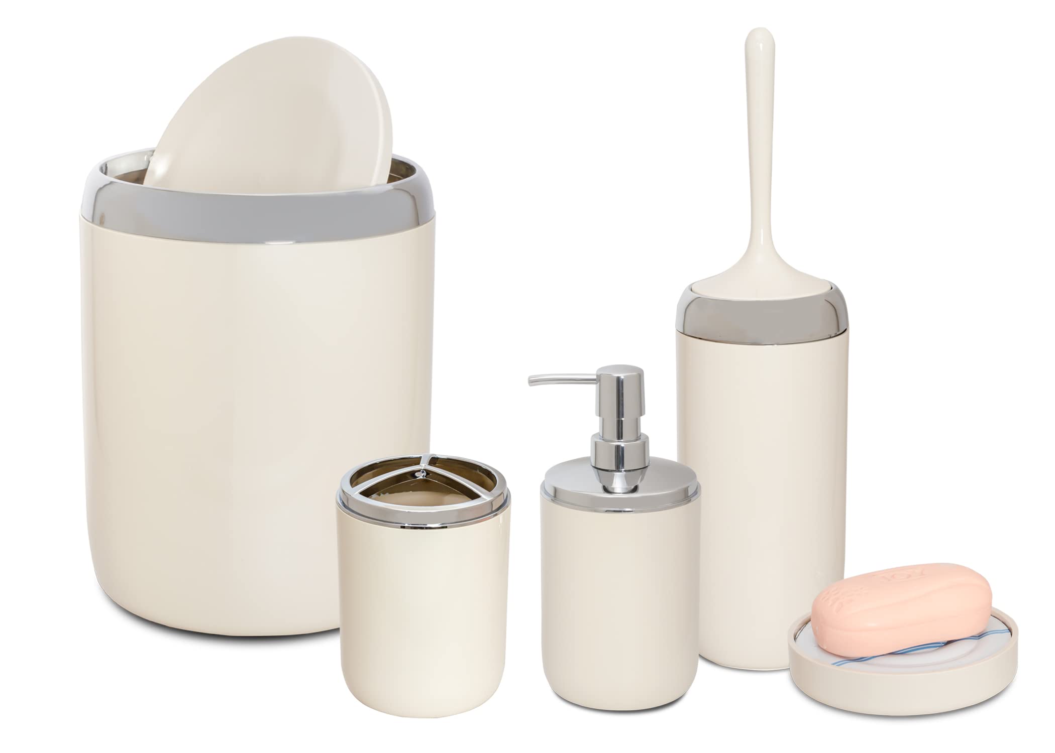 Primanova LİMA XL KROM DEKORLU BANYO SETİ/BEJ