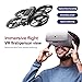 Drone with VR Goggles Headset, First-Person View, 1080P Camera for Beginners FPV Quadcopter, 360° Flip, Brushless Motor, Optical Flow Hovering, Speed Control, Propeller Guards, One-Key Takeoff/Landing, Propeller Guard, Remote Control Helicopter and Airplane for Beginners, With 2 Batteries