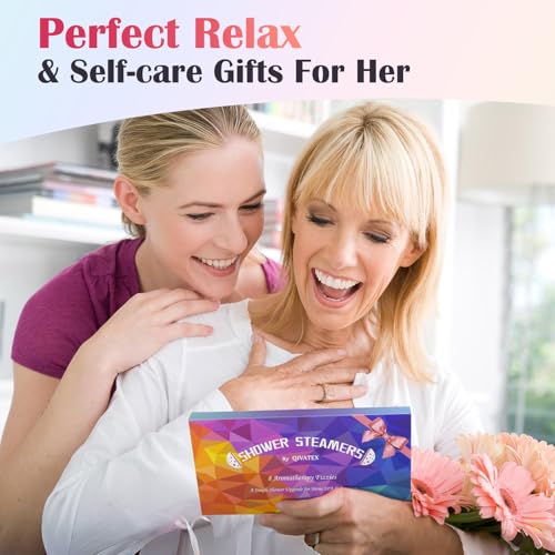 Qivatex Geschenke für Frauen: Duschdampfer Aromatherapie Geburtstagsgeschenke für Frauen, SPA Stressabbau Badebomben Ostergeschenke Erwachsene, Muttertagsgeschenke für Mama (8 Stück)