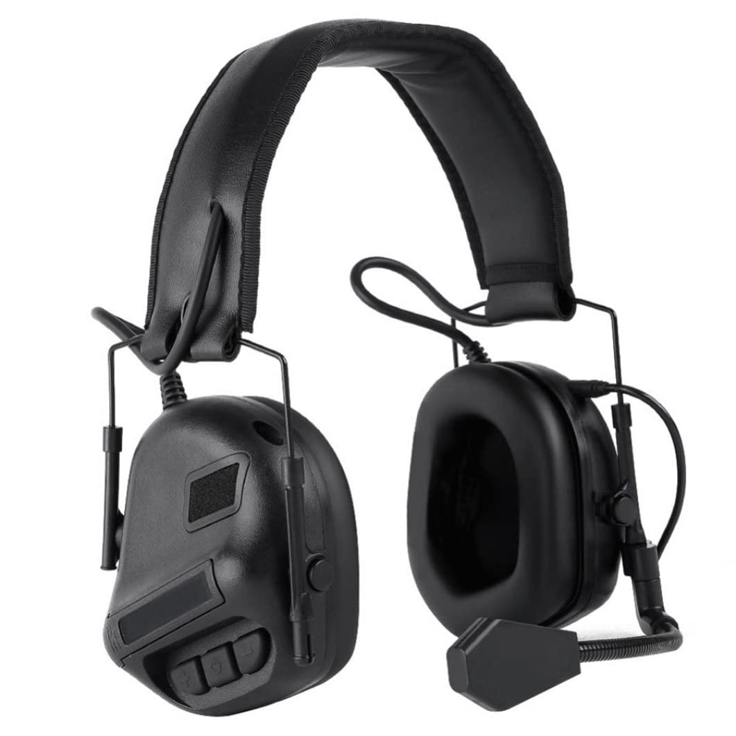 Veesper Electronic Earmuffs Noise Reduction Ear Defenders Hearing Protection Anti Noise Headset with Microphone for Women Men Black,hearing protection earmuffs,electronic earmuff,ear defenders