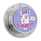 Magisches Schwein Analoger Timer, Eieruhr, Küchentimer, Mechanisch, Zum Aufdrehen, Magnetisch, Grau