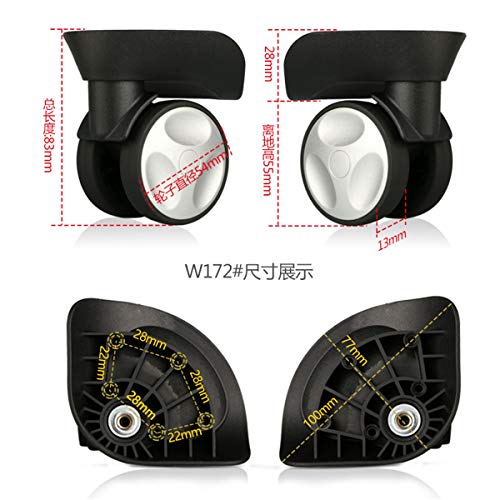 Luggage Wheel,Luggage Suitcase Wheels, 360 Degree Swivel Luggage Mute Wheel Suitcase Replacement Repair Wheels Parts Spinner (W172#)2